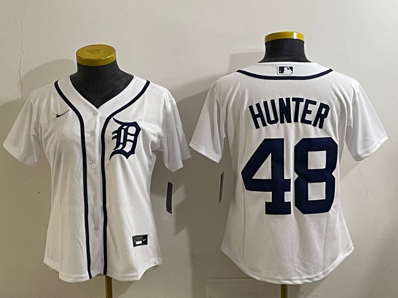 Women 2025 Detroit Tigers 48 Hunter White Game Nike MLB Jersey style 7